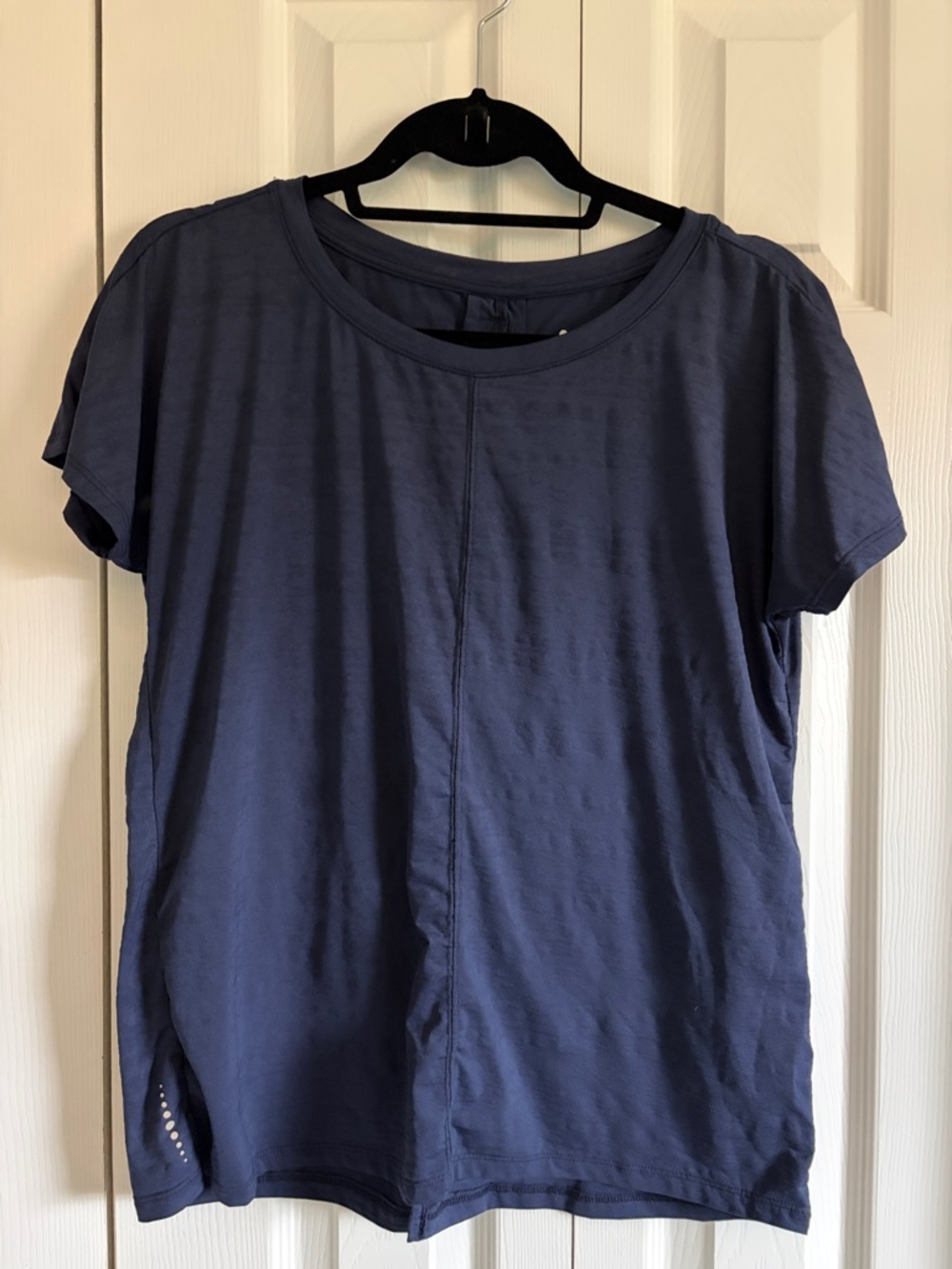 Two Title Nine  Crewneck Short Sleeve Tee
BLue and Peach